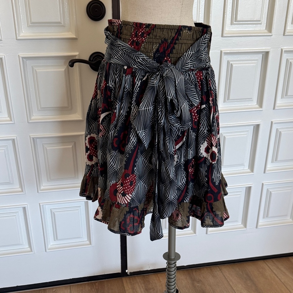 NWOT Anthropologie Let Me Be Belted A-Line Skirt, Size L